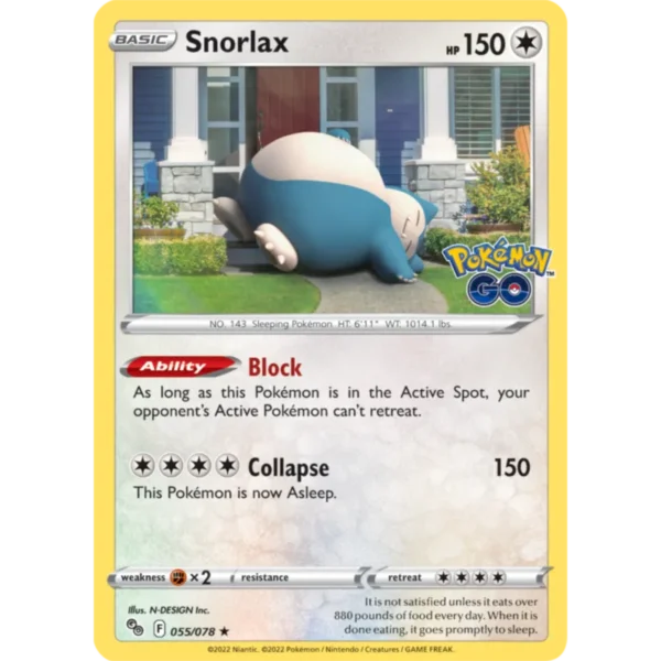 Pokémon TCG Pokémon Go Snorlax 55