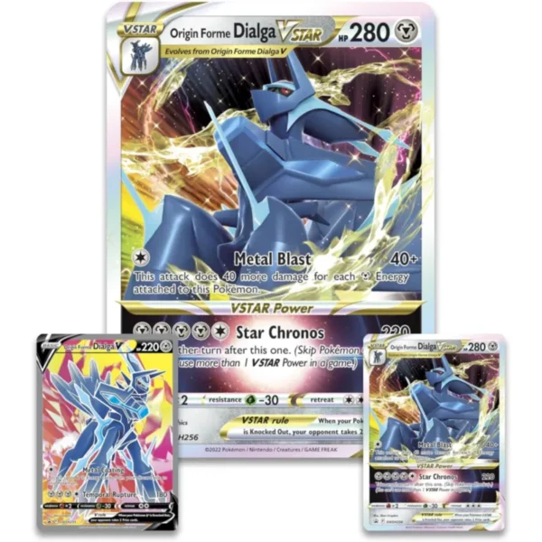 Karty promo V i Vstar i duża karta kolekcjonerska Dialga z zestawu Premium Collection Dialga Vstar