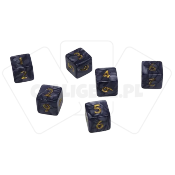 Zestaw sześciu kości k6 do oznaczania obrażeń