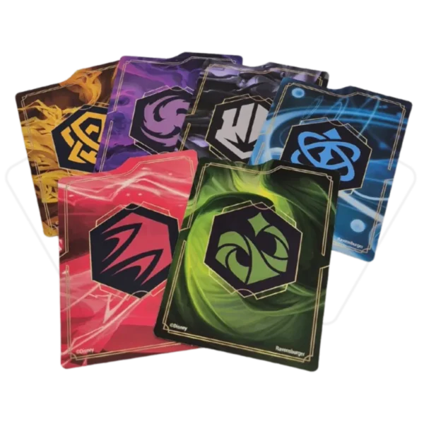 Paczuszka z przekładkami do segregowania kart. Przekładki są w kolorze many czyli Lore. Kolory: Żółty, Fioletowy, Szary, Niebieski, Czerwony, Zielony