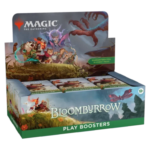 MTG Bloomburrow Play Booster Box od lewej