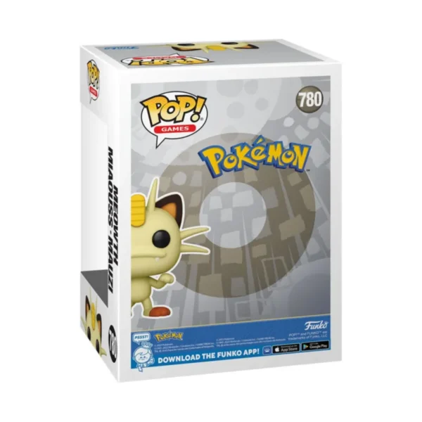Figurka Funko POP Meowth, tył kartonika.