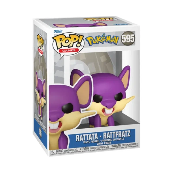 Figurka Funko POP Rattata w kartoniku.