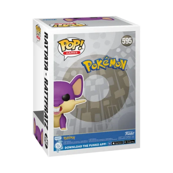 Figurka Funko POP Rattata, tył kartonika.