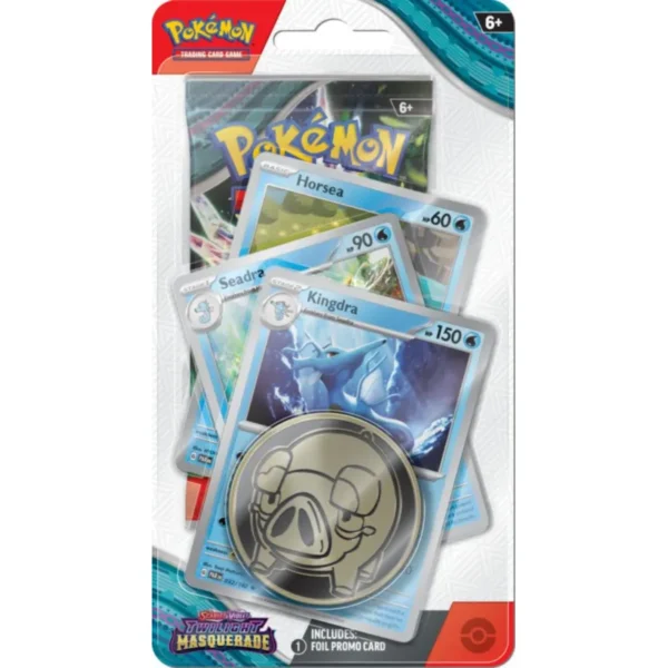 Premium Checklane Blister z Kingdra. W zestawie booster i moneta do gry z Lechonkiem