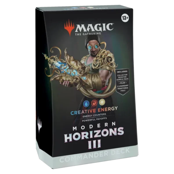 MTG Modern Horizon III Commander deck Creative Energy od lewej