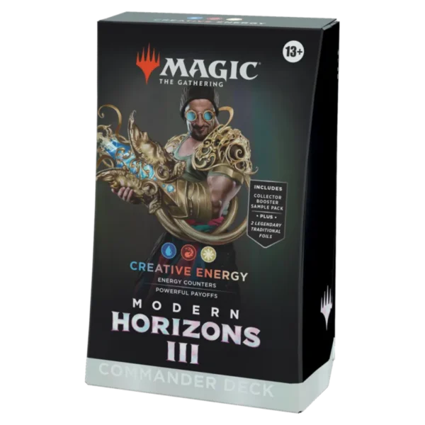 MTG Modern Horizon III Commander deck Creative Energy od lewej