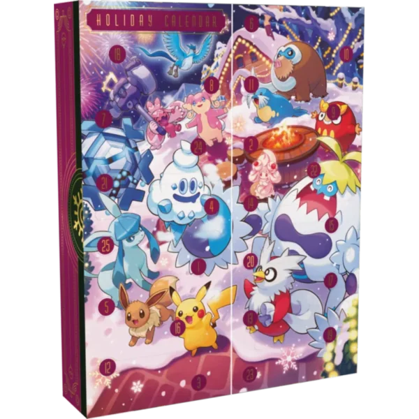 Pokemon TCG Hoilday Calendar kalendarz otwarty wewnatrz