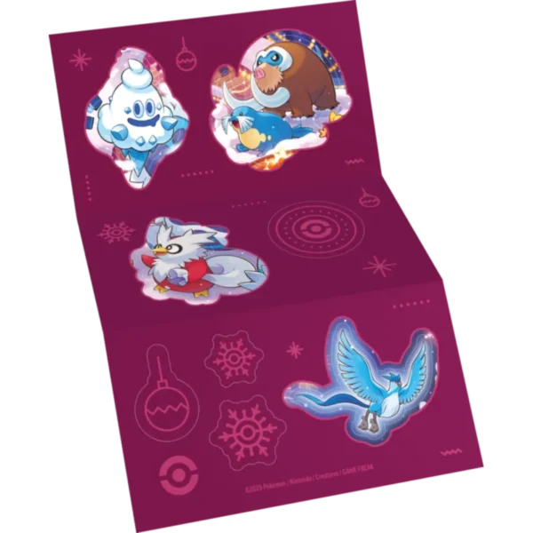 Pokemon TCG Hoilday Calendar naklejki pierwszy arkusz