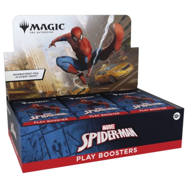 MTG Marvels Spider Man Play booster Box od lewej strony