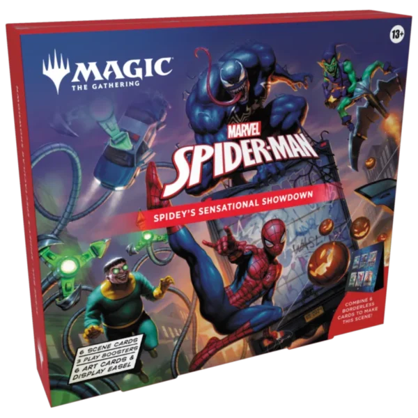 MTG Marvels Spider Man Scene Box od lewej strony